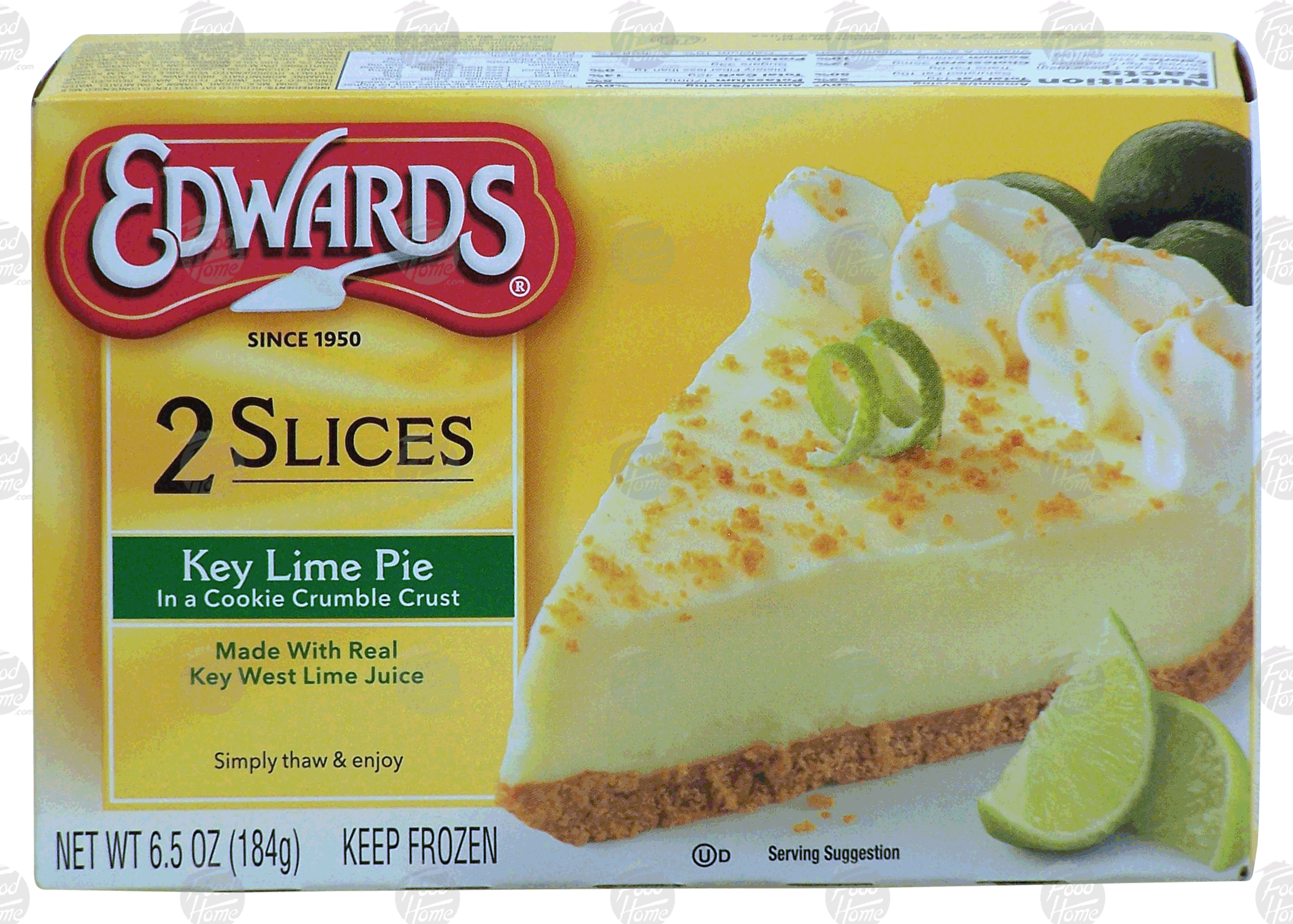 Edwards&nbsp;&nbsp;key lime pie in a cookie crumble crust, 2 slices Full-Size Picture